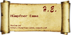 Hümpfner Emma névjegykártya